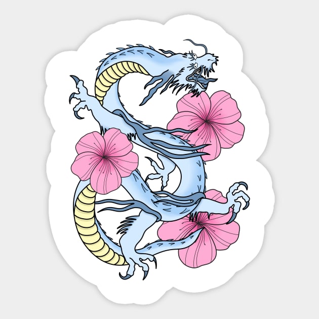Pastel chinese dragon Sticker by Jasmwills